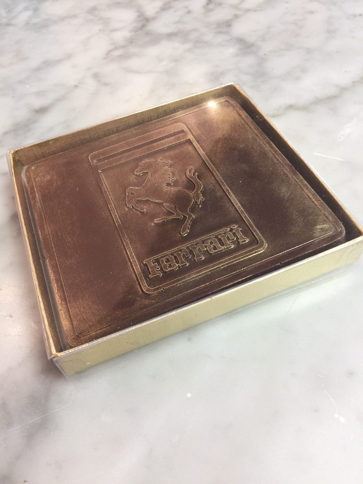 ferrari bar in gold box - L'More Chocolat