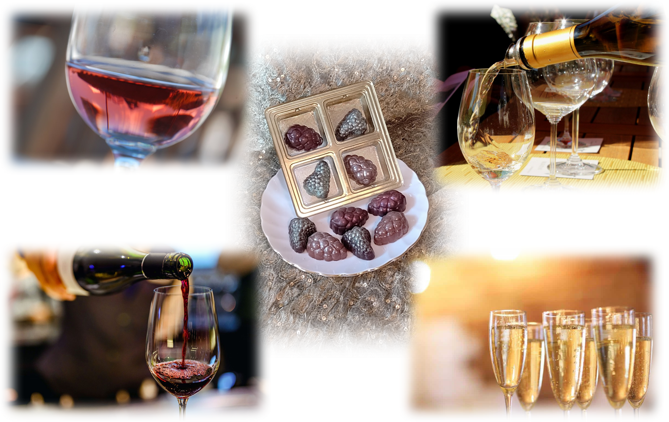 A Menagerie of Cacaos and Grapes..Wine and Champagne Pairings Class